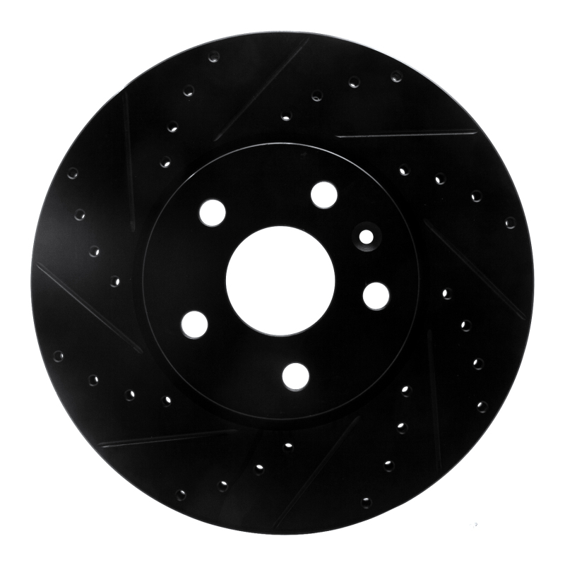 Buick Allure Brake Rotor (1) - Front Left - R1 Concepts - Drilled & Slotted - Black - `10-`25